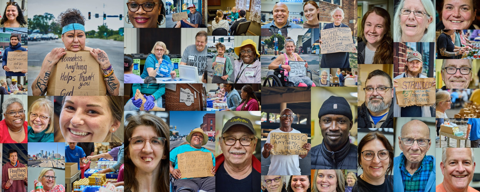 Portraits of Twin Cities neighbors, volunteers, and guests served by Good in the 'Hood.